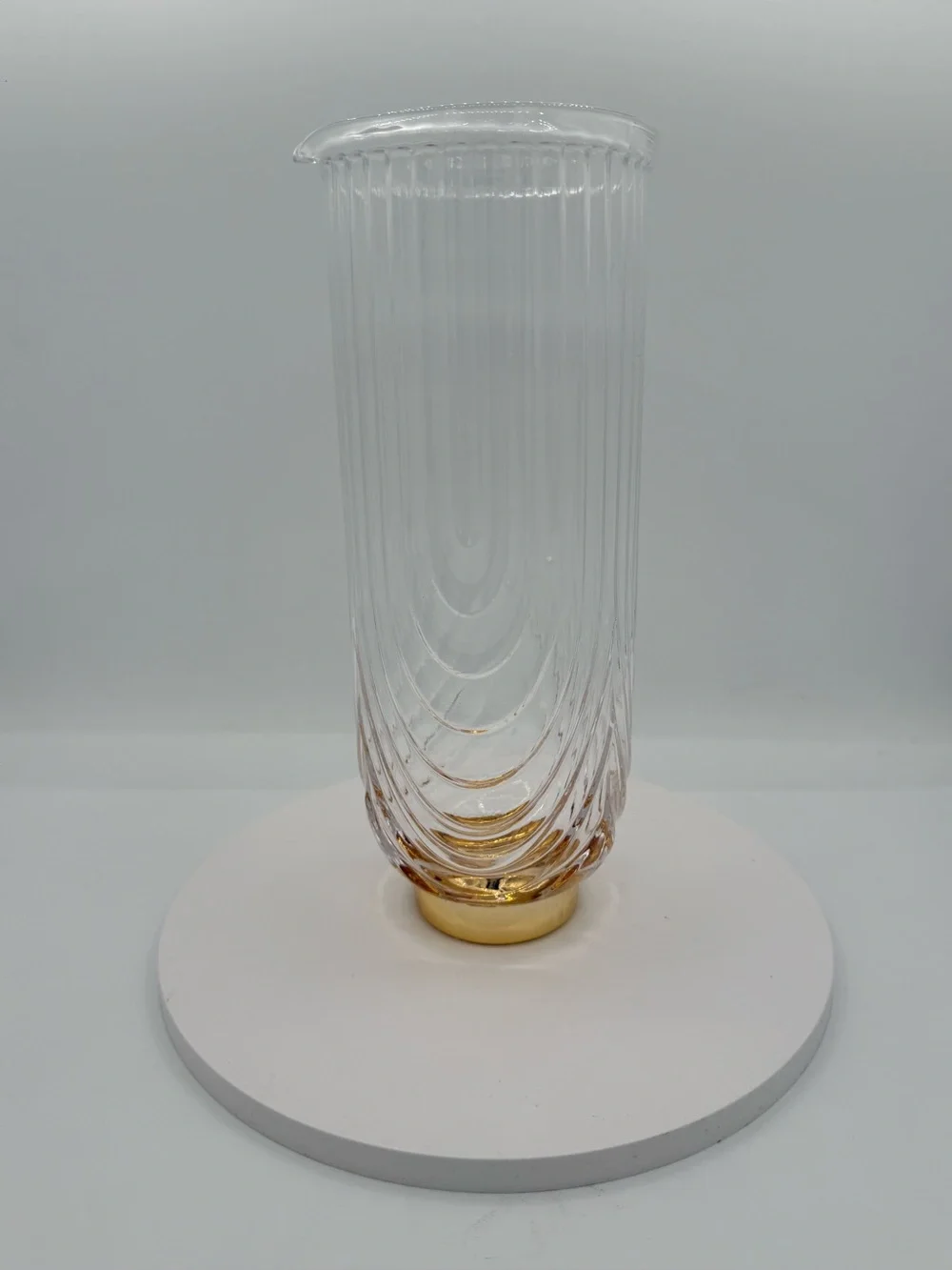 Modern Viski Gatsby Art Deco style glass cocktail mixing carafe